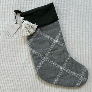 Hearth & Hand Magnolia Forest Green Lattice Holiday Stocking NWT